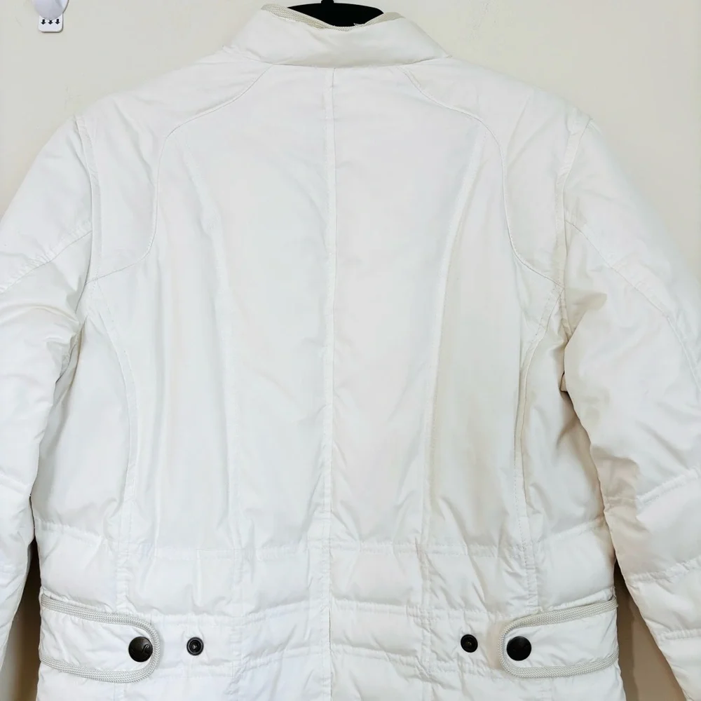 Eddie Bauer Y2K white sportsman goose down zip up quilted jacket puffer coat M/T